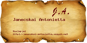 Janecskai Antonietta névjegykártya